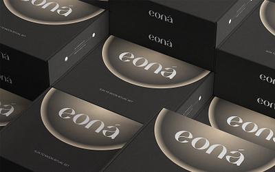 eoná black branding design gold graphic design logo logo design luxury modern modern logo moon simple simple logo spa sun