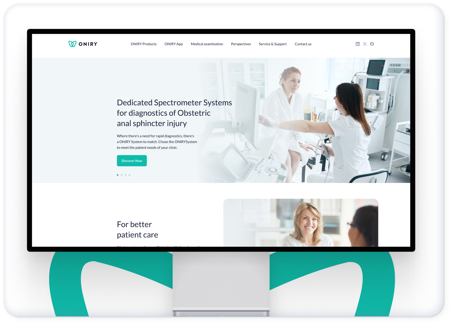 ONIRY clean desktop graphic design healthcare med ui ux web