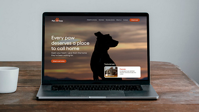 Animal shelter landing page landing page ui user interface design visual design web design