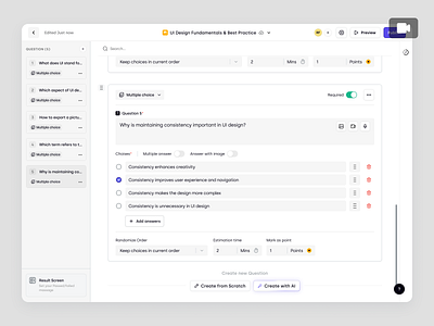 Trenning – Create a Quiz from Scratch in a SaaS LMS animation create quiz e learning education platform learning management platform learning management system learning path lms online course product design saas saas design student training ui ux web design