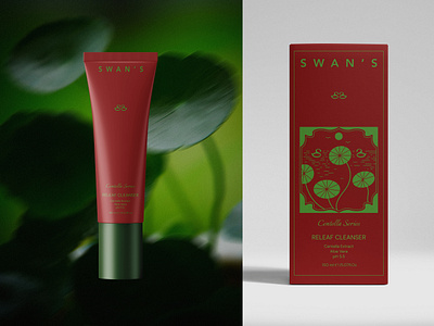 Swan's Centella Releaf Cleanser beauty branding centella cleanser cosmetics drand identity face wash packaging packaging design skincare