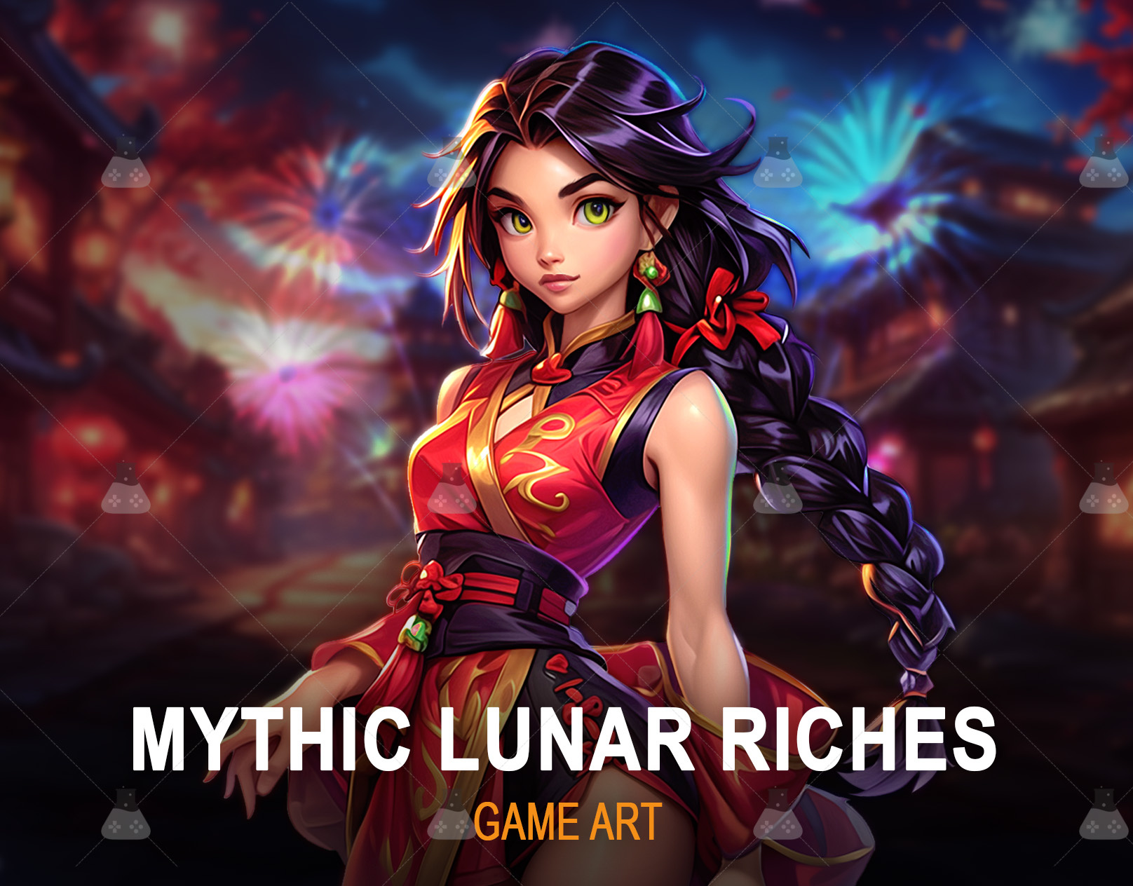 Festival of Prosperity – Festive Slot Game Concept 2d artwork chinese festival art game characters game development gamix labs slot slot art services slot concept