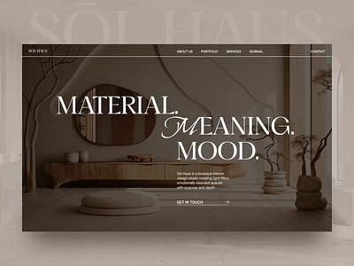 Sōl Haus — Premium Interior Design Studio Website business website interior catalog interior design interior design website interior graphics interior landing page interior logo landing page minimal website minimalist ui mobile website modern website personal landing page real estate website reative website responsive landing page small business website studio website web design website redesign