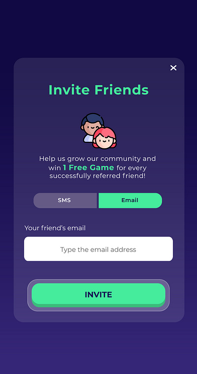 Invite friends design invite friends modal web app game