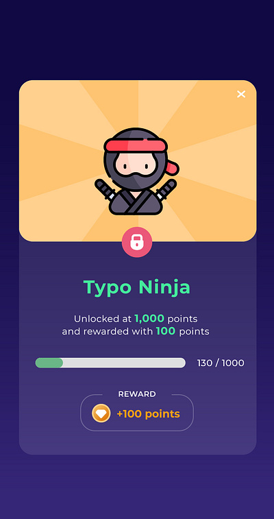 Achievement achievement design mini game modal web app game