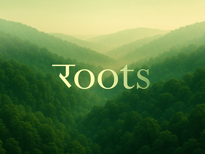 Roots Wordmark abstract logo branding calm logo brand visual identity logo luxury