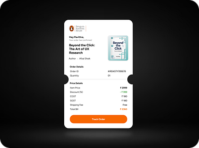 Order Confirmation UI – Book Purchase