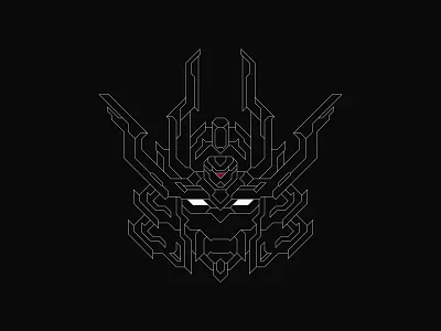 N-00/NOBUNAGA cyberpunk helmet illustration mecha minimalist modern robot symbol