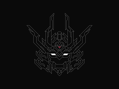 N-00/NOBUNAGA cyberpunk helmet illustration mecha minimalist modern robot symbol