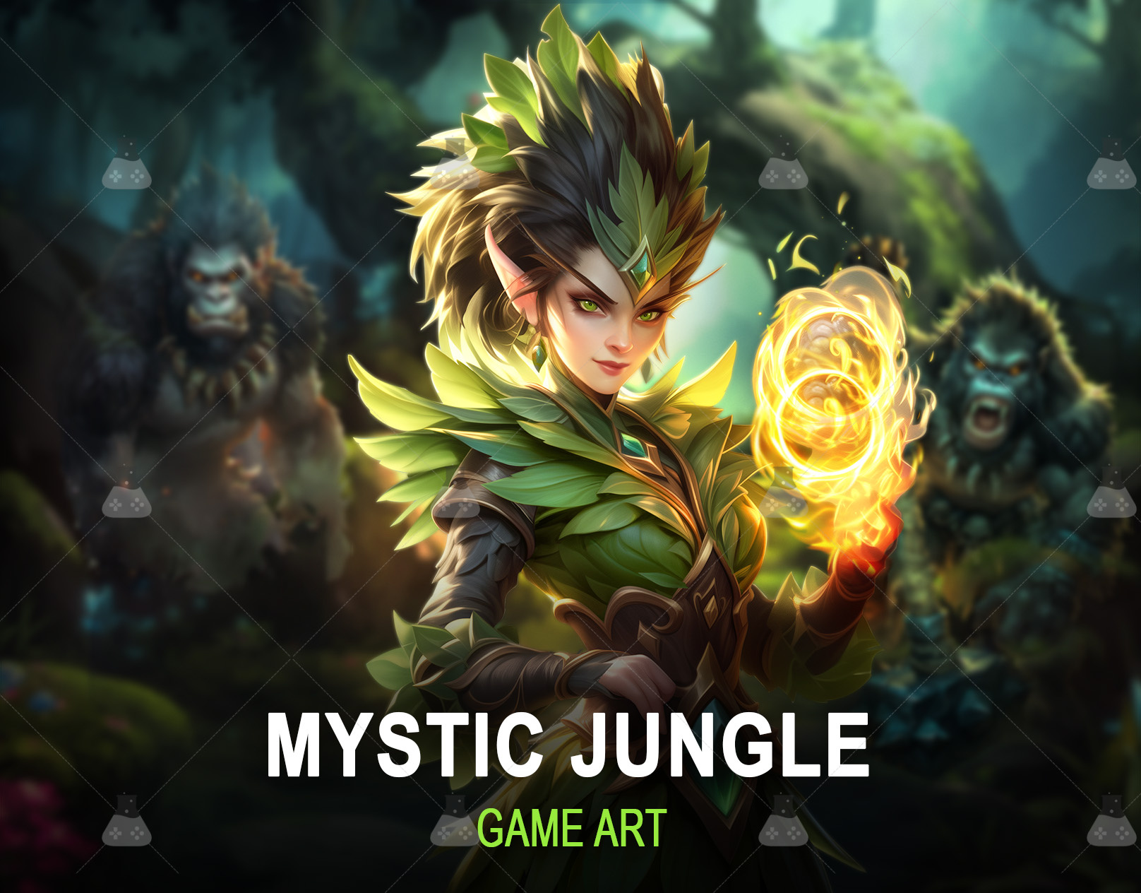 Mystic Jungle – Fantasy Slot Game Concept 2d artwork game characters game development gamix labs slot slot art services slot concept