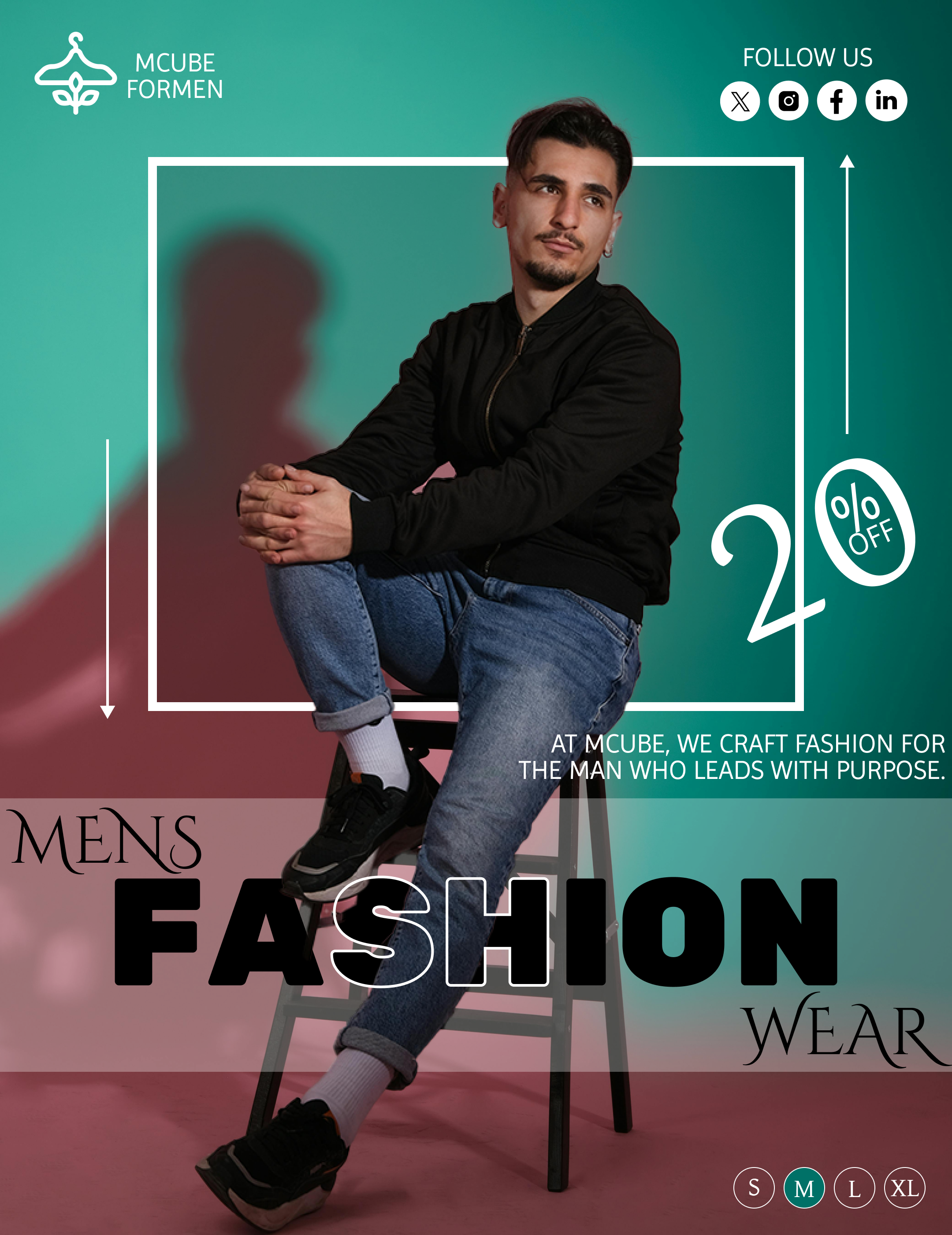Men's Fashion Wear Poster Design 3d animation branding design editorial fashion layout figma graphic design illustration logo motion graphics ui website