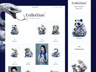 Exclusive Porcelain E-commerce Store - Gallery page adaptive asian branding concept design e commerce elegance gallery handmade japanese landing minimalism online shop porcelain service shop style ui ux website