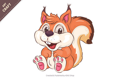 Cute Cartoon Squirrel. adorable animal art cartoon character comic design illustration mascot squirrel t shirt vector