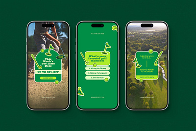 Golf Promotion Instagram Templates - Woodi golf golf course graphic design instagram post instagram story instagram template instagram templates promotion social media social media template sport
