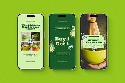 Matcha Promotion Instagram Templates - Machi graphic design green tea illustration instagram post instagram story instagram template instagram templates japan matcha social media social media template social media templates traditional