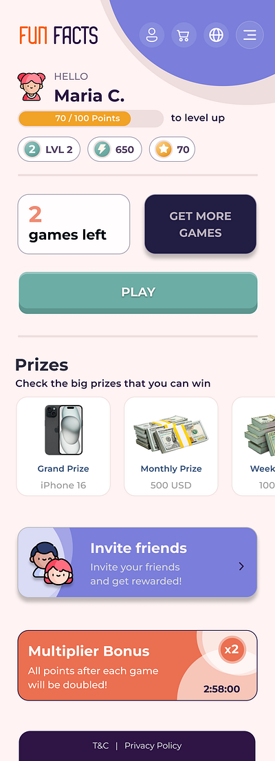 Fun Facts design graphic design illustration logo ui vector web app game