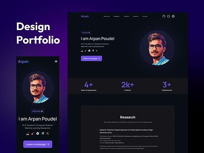 Portfolio Design figma interaction design portfolio responsive design user centered design ux design visual design