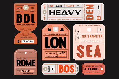 Harbinger Typeface Family condensed graphic design handwritten luggage tag retro sans serif travel travel tag typewriter typography vintage wide