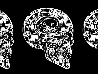 Illustration illustration procreate robot woodcut