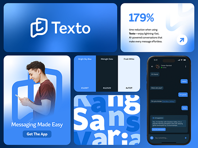 Texto: AI Messaging Design | Visual Identity ai brand design brand identity branding chat chatbot design logo logotype messaging