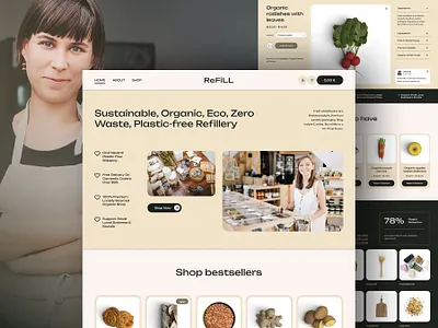 Sustainable Online Shop Website Template conscious cruelty free earth eco eco conscious ecommerce food store grocery no plastic no trash organic peta plant based plastic free sustainable brand sustainable shop vegan website zero waste