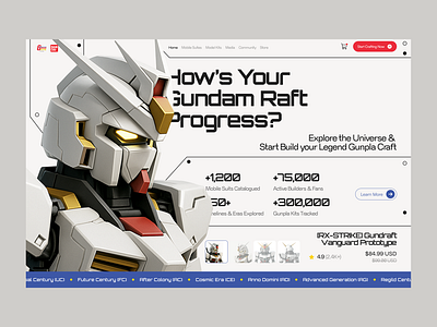 GundaVerse - Gundam & Gunpla Landing Page collection gundam gunpla hot toy landing page robot toy uiuix uiux design uiuxdesign web design website