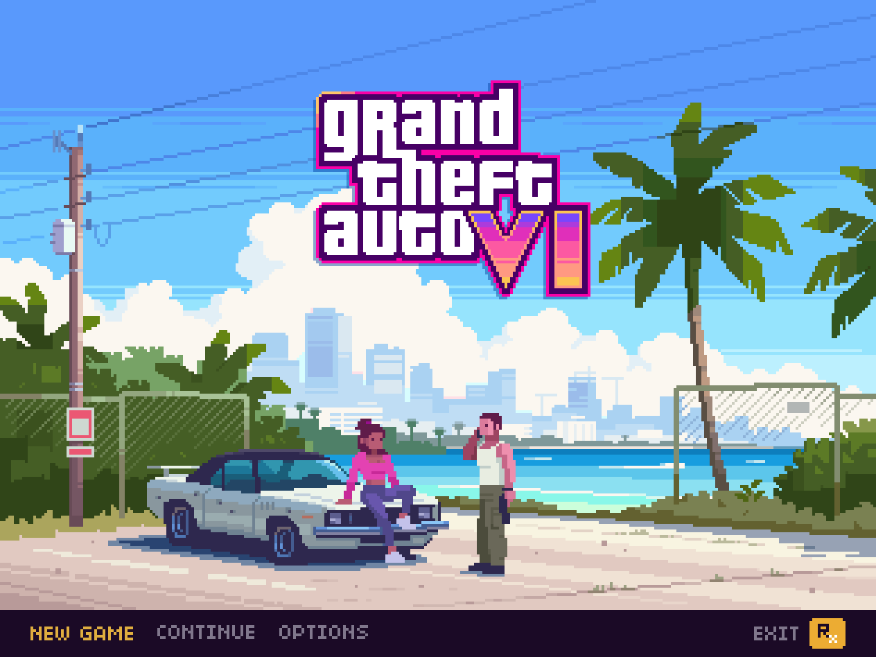 GTA 6 - Retro Style 8 bit gaming gta gta 6 illustration pixel pixel art pixel artist retro romain courtois