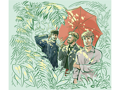 Journey Through The Life Of Plants adobe brush digitaldrawing drawn editorialillustration illustration lighting muti photoshop red sketch sunlight umbrella wacomart wacomillustration