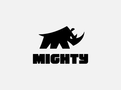 Mighty - Unused Concept bold brand identity logo mark might mighty rhino strong symbol