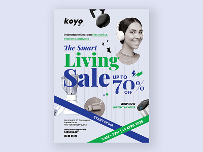 Retail Sale Flyer Template advertising brochure clean creative electronics flyer graphic design illustration kitchen marketing modern phamlet print promotion psd retail sale startup template ui