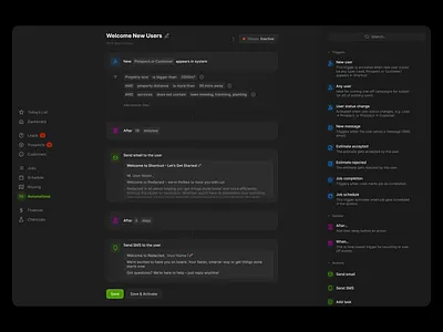 Automation - Dark Mode app automation cards dark dark mode flow ui