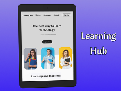 Learning Hub Web Site branding design e learning education center educational educational site figma learning learning app learning site simple site ui ux design uxui web design web site