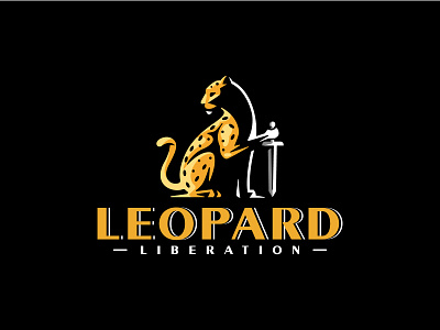 Leopard Sword Logo animal branding business design firm guard jaguar justice law leopard logo logo design logos mascot minimal security silhouette simple sword vector