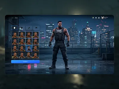 Character Customization UI for Tactical Fighting Game charachter customization customization fight fighting game interface game ui ui