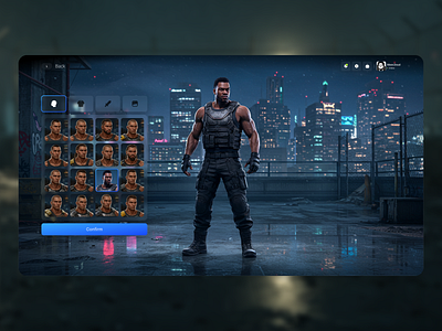 Character Customization UI for Tactical Fighting Game charachter customization customization fight fighting game interface game ui ui