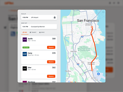 Business Travel Taxi business travel map popup taxi travel ui ux web web design
