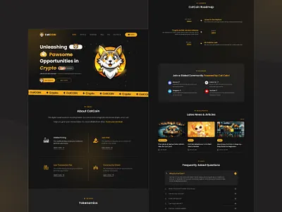 Catcoin Presale Landing UI UX Design creative design crypto presale design crypto website figma figma design presale website product design ui ui design uiux user interface user interface design userinterface web app design web template web ui design website website design
