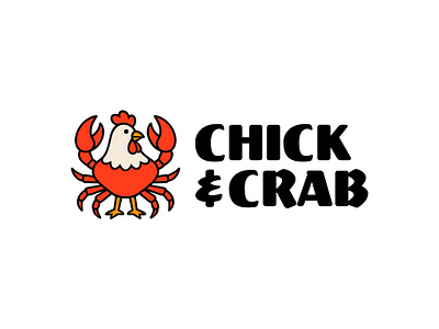 Creative Chicken & Crab Logo | Fun Seafood & Poultry Restaurant animal hybrid mascot animal mascot logo chicken crab crab illustration creative cute chicken logo food logo funny animal logo fusion restaurant logo mascot playful logo poultry logo seafood restaurant unique logo concept