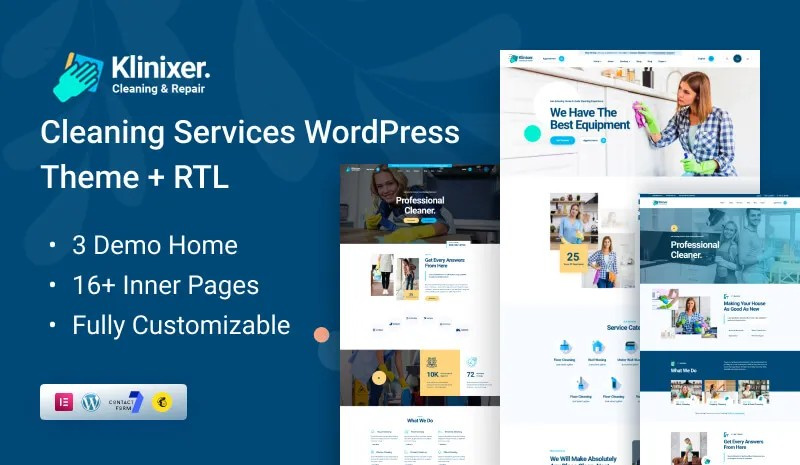 Klinixer – Cleaning Services WordPress Theme + RTL cleaner cleaning cleaning agency cleaning business cleaning company cleaning service floor cleaning house cleaning maintenance washing
