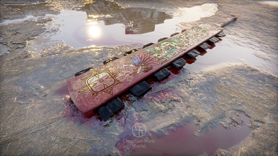 3D Art Macuahuitl (Obsidian sword) 3d