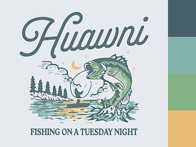 Camp Huawni Shirt Design apparel bass camp camping fish fishing lake shirt summer camp texas vintage