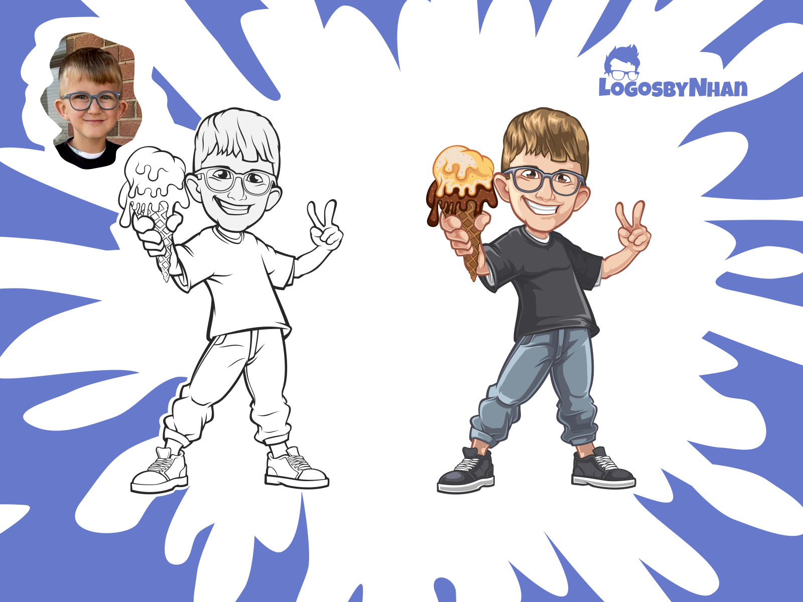 Example of Logo With Cartoon Version Of Yourself.