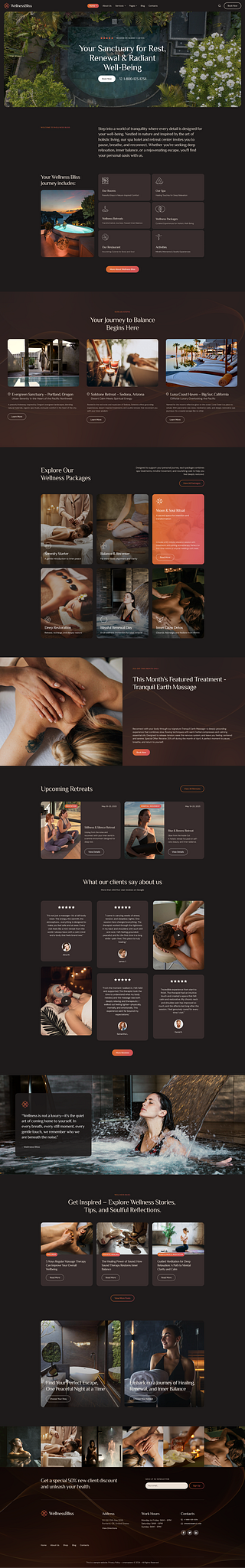 Wellness Bliss - Massage Salon & Spa WordPress Theme - Spa Resort