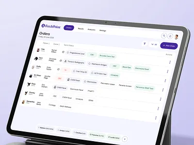 FetchPoint — Vet Technician Application application design branding flat design health and wellness ui ux vet