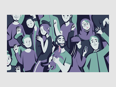 Slumber Key Illustration Style Proposal adobe illustrator branding character community concept crowd friendly greetings hi illustration inclusion organic people sleep slumber