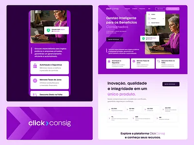 Design Click Consig interface landpage minimalist purple ui uiux