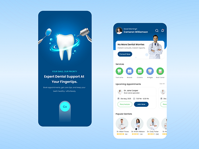 Dental Care App UI – Smooth, Smart & Supportive dashboard dental dentalcare healthcare slash uiux