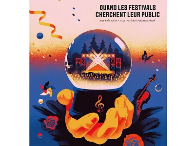 Illustration for Les Echos Weekend magazine II design festival future illustration magazine music red snowball vintage