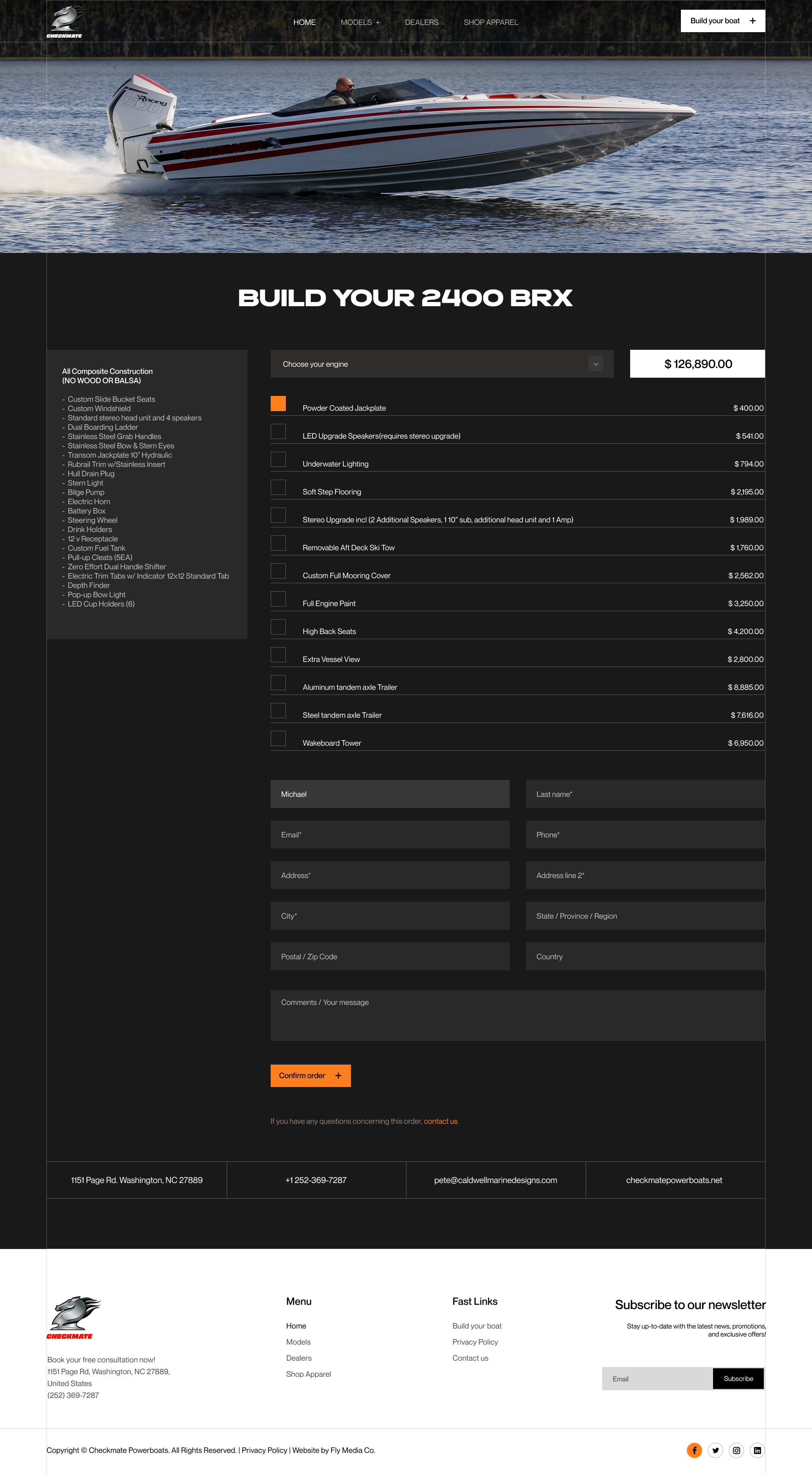 Powerboat Web Design with Dealer Locator & Dynamic Forms