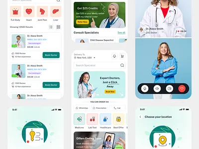 Doclyn – Doctor Consultation Mobile App UI case study clinic doctor consultation doctor finder app figma freebies healthcare app hospital live medical patient app telemedicine app therapy ui kits uxui video call
